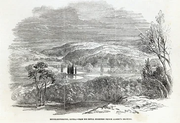 Reinhardtsbrunn, Gotha, gravado por WJ Linton, de &39;The Illustrated London News&39;, 30 de agosto de 1845